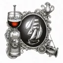 sailboat bar tattoo design idea