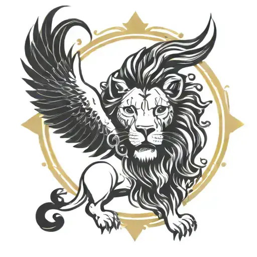 lion taurus libra virgo tattoo design idea
