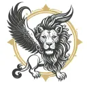 lion taurus libra virgo tattoo design idea