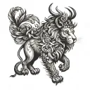 lion taurus libra virgo tattoo design idea