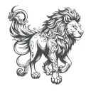lion taurus libra virgo tattoo design idea