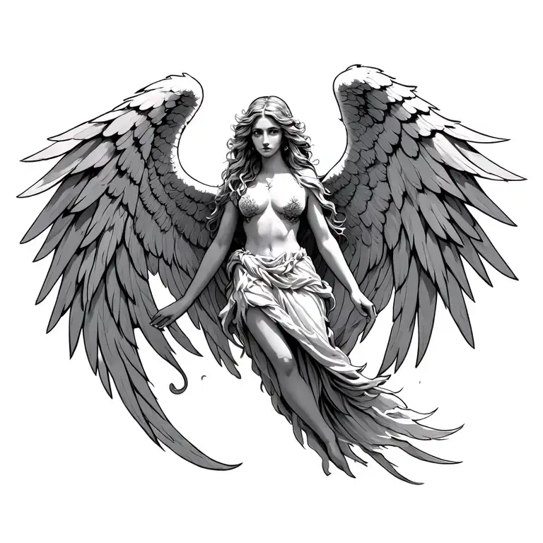 seraph angel tattoo design idea