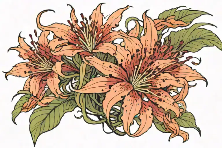 red spider lily tattoo design idea