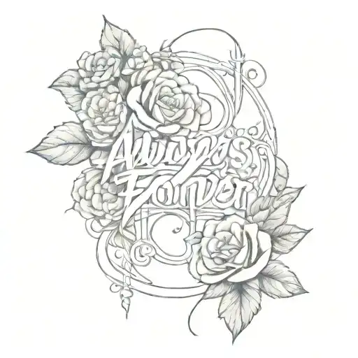 ALWAYS AND FOREVER tattoo design idea