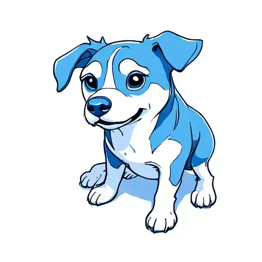 bluey dog cartoon tattoo design idea