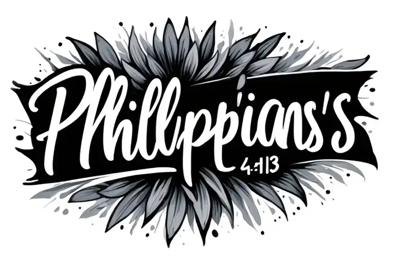 Philippians 4:13 written cursive tattoo design idea