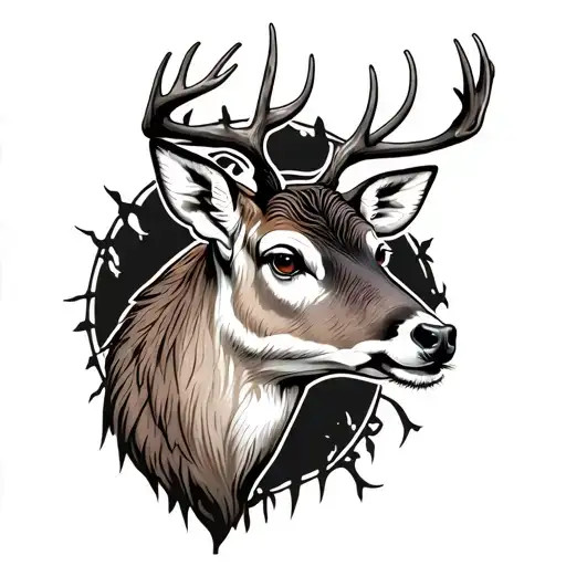 deer cryptid tattoo design idea