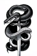 Crocus snake sword tattoo design idea