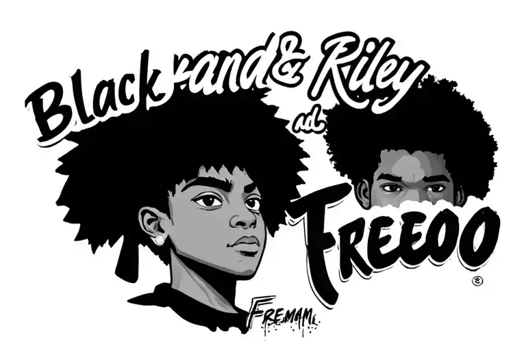 boondocks Riley and huey freeman sign with the word tattoo design idea