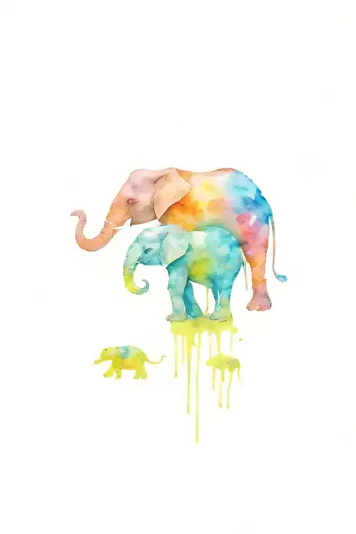 ivf, infertility twin girls, elephants August birth flower, turtles love family tattoo design idea