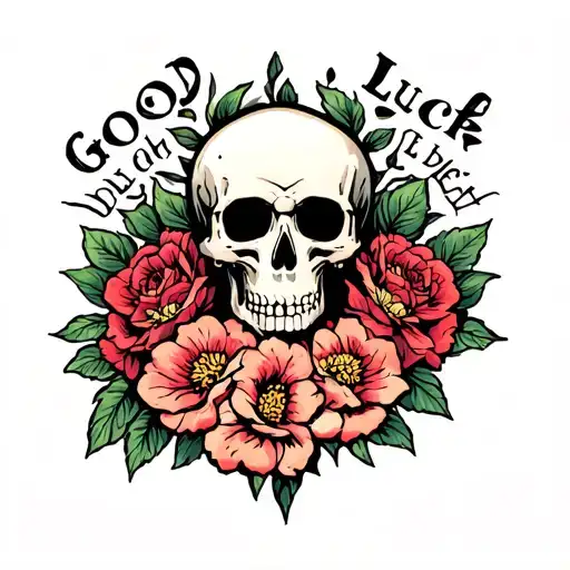Good Life Luck Death tattoo design idea
