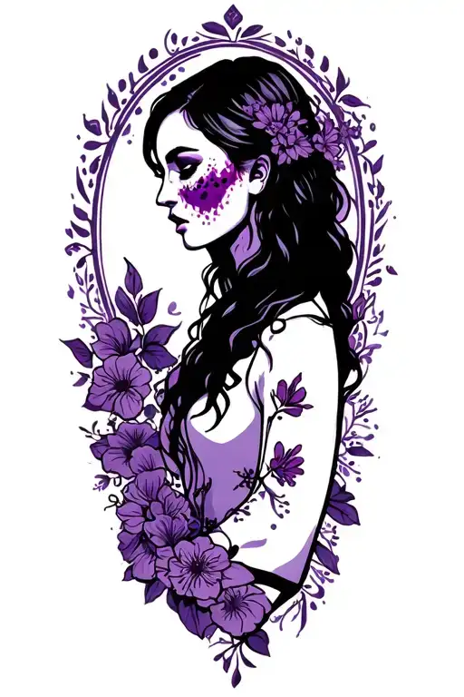 domestic violence survivor silhouette emerging tattoo design idea