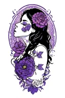 domestic violence survivor silhouette emerging tattoo design idea