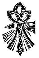 ankh symbol with eye tattoo design idea