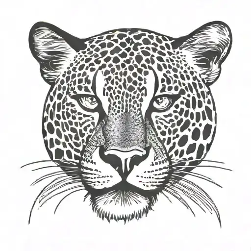 panter face split tattoo design idea