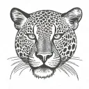 panter face split tattoo design idea