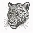panter face split tattoo design idea