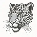 panter face split tattoo design idea