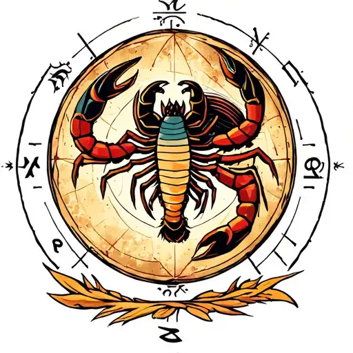 Sign Zodiacal Escorpion, Leo, Virgo tattoo design idea