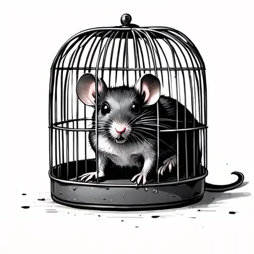 despite all my rage i'm still just a rat in a cage tattoo design idea