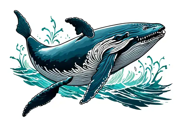 humpback whale and Nova Scotia  tattoo design idea