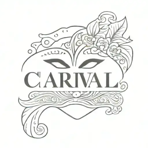 Julio Ceasar wearing a carnival mask with the date July 19 incorporated into the design tattoo design idea