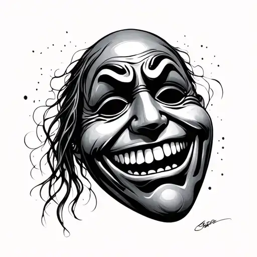 Sad And Happy Mask tattoo design idea