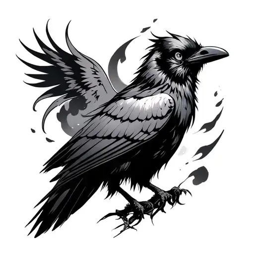 haikyuu anime crow full forearm tattoo tattoo design idea