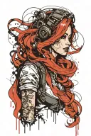 ariel disney princess, ram truck driver, steam punk, hoodie tattoo design idea