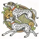 whippet chase hare meadow tattoo design idea