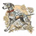 whippet chase hare meadow tattoo design idea