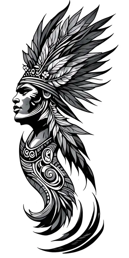 polynesian band with space tattoo design idea