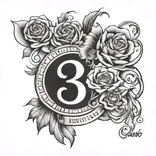 Birth years 1990, 1994, 2000, 2006 as one number tattoo design idea