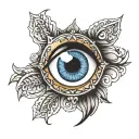 evil eye surrounded tattoo design idea