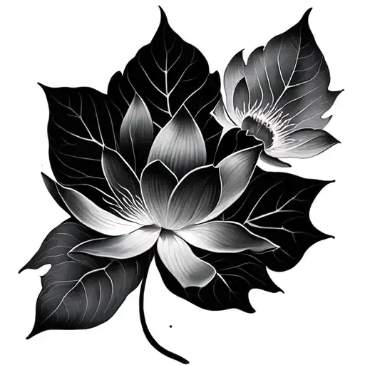 dmt and lotus leaf tattoo design idea