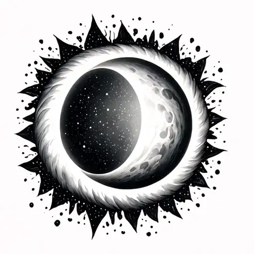 Some versions portray the eclipse as a love letter from the universe, reminding people that even the stars defy fate to  tattoo design idea