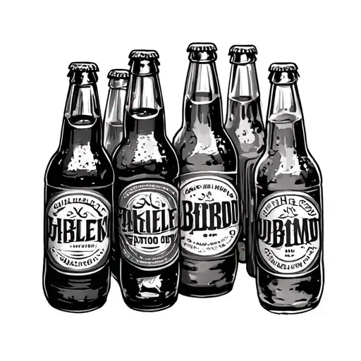 half empty beer bottle morphing tattoo design idea