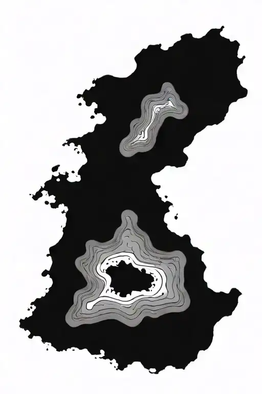 Island Top Down Topographical Map Tattoo tattoo design idea