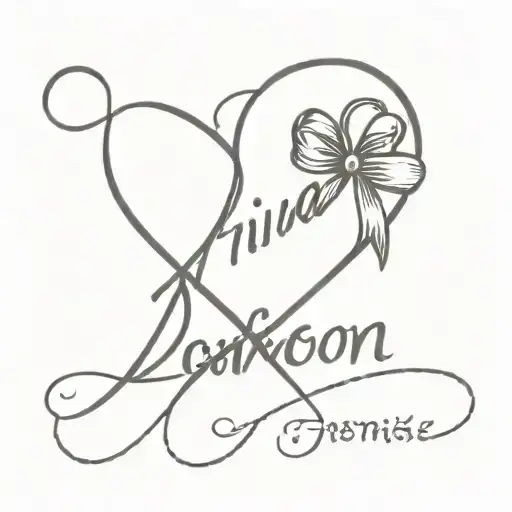 Text that says "Nina de mi corazon" with bow tattoo design idea