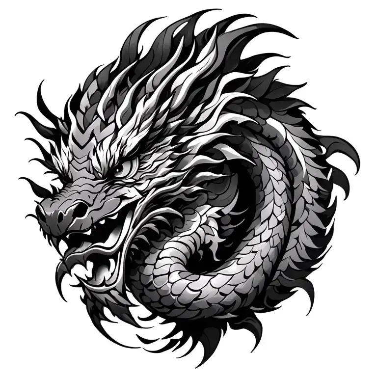 polynesian dragon tattoo design idea