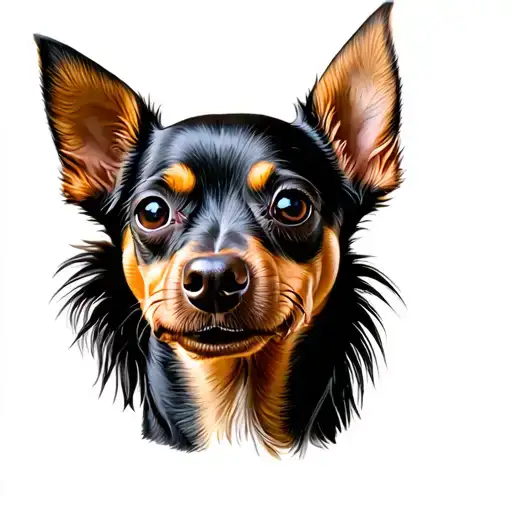 Dwarf pinscher dog tattoo design idea