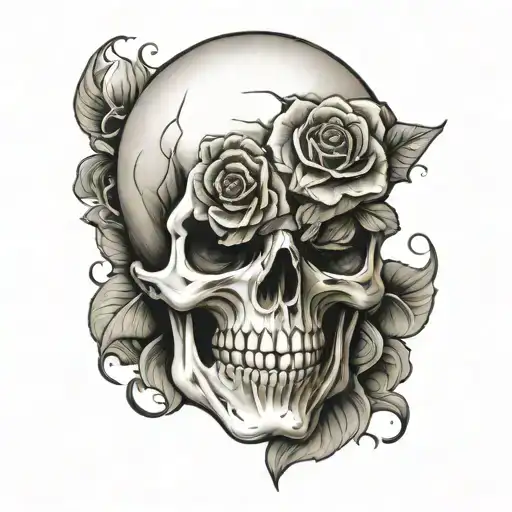 grateful dead skull tattoo design idea