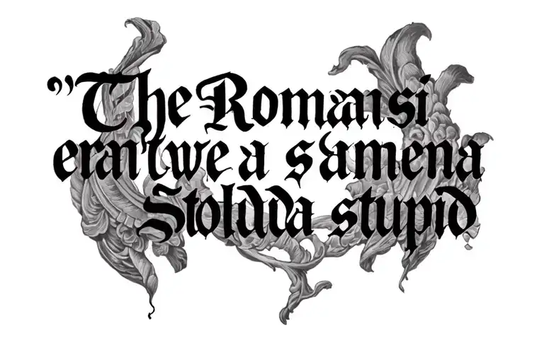 "Romani Erant Sarmenta Stolida" "The Romans were a sighing stupid" Roman Text tattoo design idea