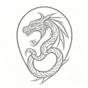 cross with Aztec dragon wrapping tattoo design idea