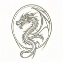 cross with Aztec dragon wrapping tattoo design idea