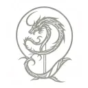 cross with Aztec dragon wrapping tattoo design idea