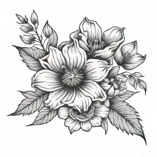 wild flower wrap with date tattoo design idea