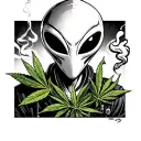 Paul Alien smoking weed tattoo design idea