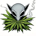 Paul Alien smoking weed tattoo design idea