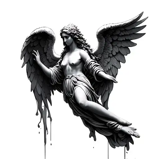 weeping angel tattoo design idea